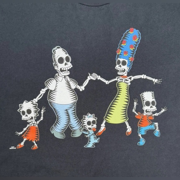 The Simpsons Graphic T Shirts Short Sleeve Lot Of 2 Skeletons Characters Sz L - Picture 2 of 7